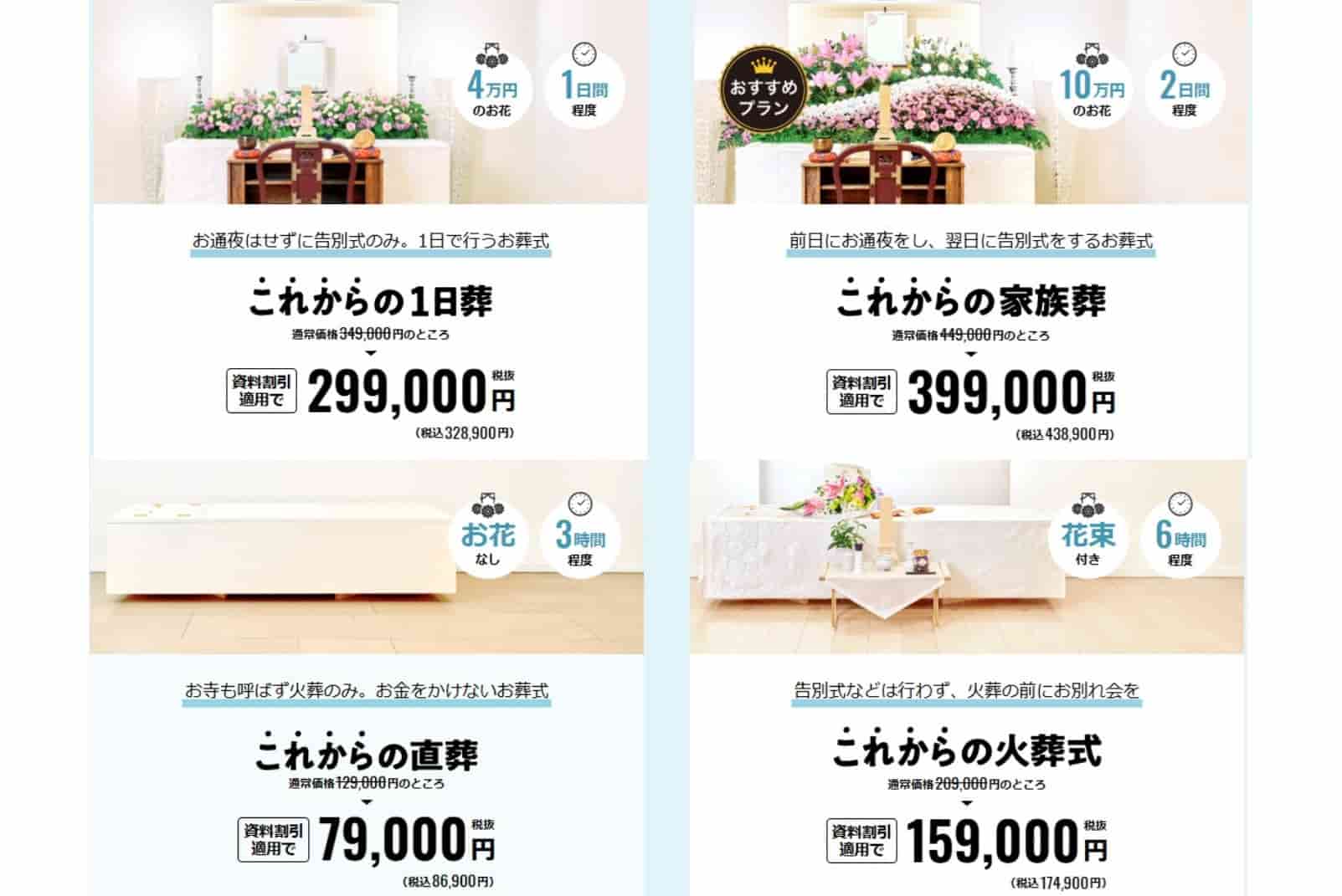 家族葬のこれから料金プラン